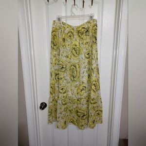 Loft Yellow Floor Length Skirt Size 8